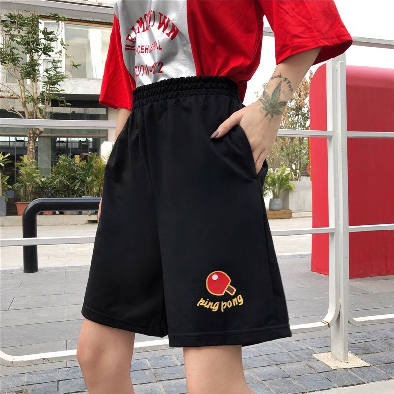 Quần short nữ nam thun cotton da cá unisex thể thao cao cấp ống rộng bigsize mặc nhà ngủ thời trang hàn quốc PINGPONG