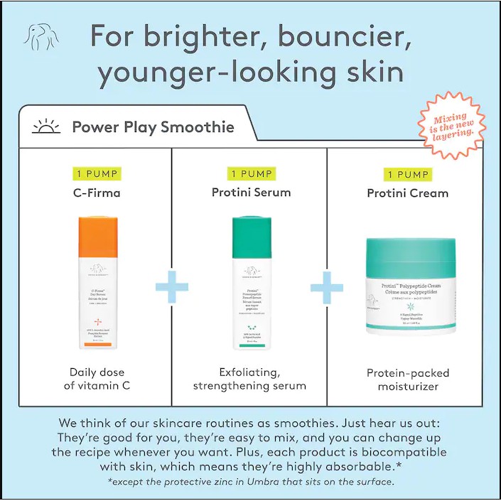 Mini 5ml - Tinh Chất + Kem Dưỡng chống lão hoá Drunk Elephant Protini Powerpeptide Resurf Serum &amp; Kem Drunk Protini