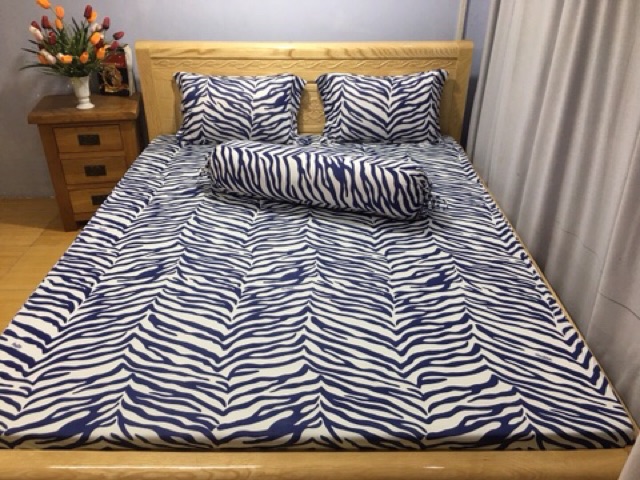 Bộ drap thun ❤️FREESHIP❤️ ga thun Hàn quốc mẫu ngựa vằn ( 1 ga,3 vỏ gối) | BigBuy360 - bigbuy360.vn