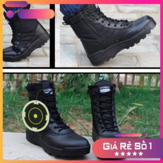 [Sale 3/3] (Sẵn hàng) Giày Swat cao cổ màu đen đi phượt - giày chiến thuật cao cổ Sale 11 < ` .