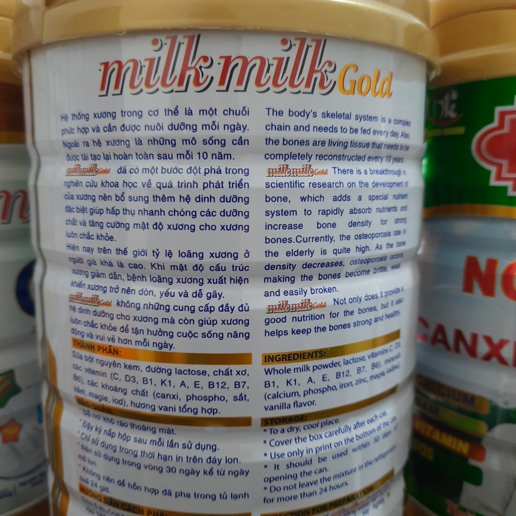 (Mẫu mới) SỮA CANXI DÀNH CHO NGƯỜI GIÀ LOÃNG XƯƠNG VÀ TIỂU ĐƯỜNG LON 900g - milkmilk