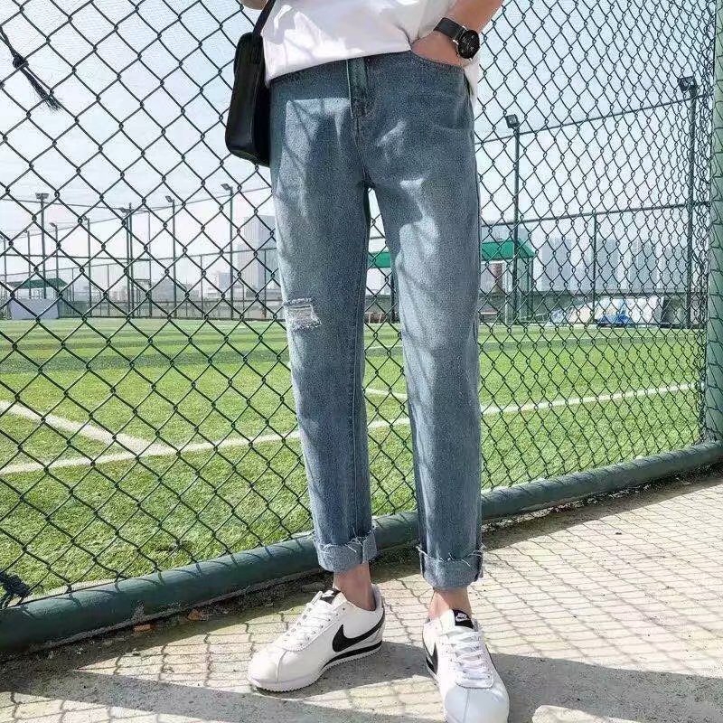 Quần Yếm Denim Phối Rách Cá Tính Dành Cho Nam | BigBuy360 - bigbuy360.vn