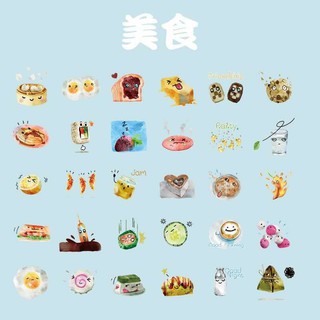 (Hình thật) Sticker hộp PET - Emo Food