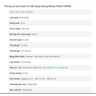 Quạt đứng Midea FS40-19PRD