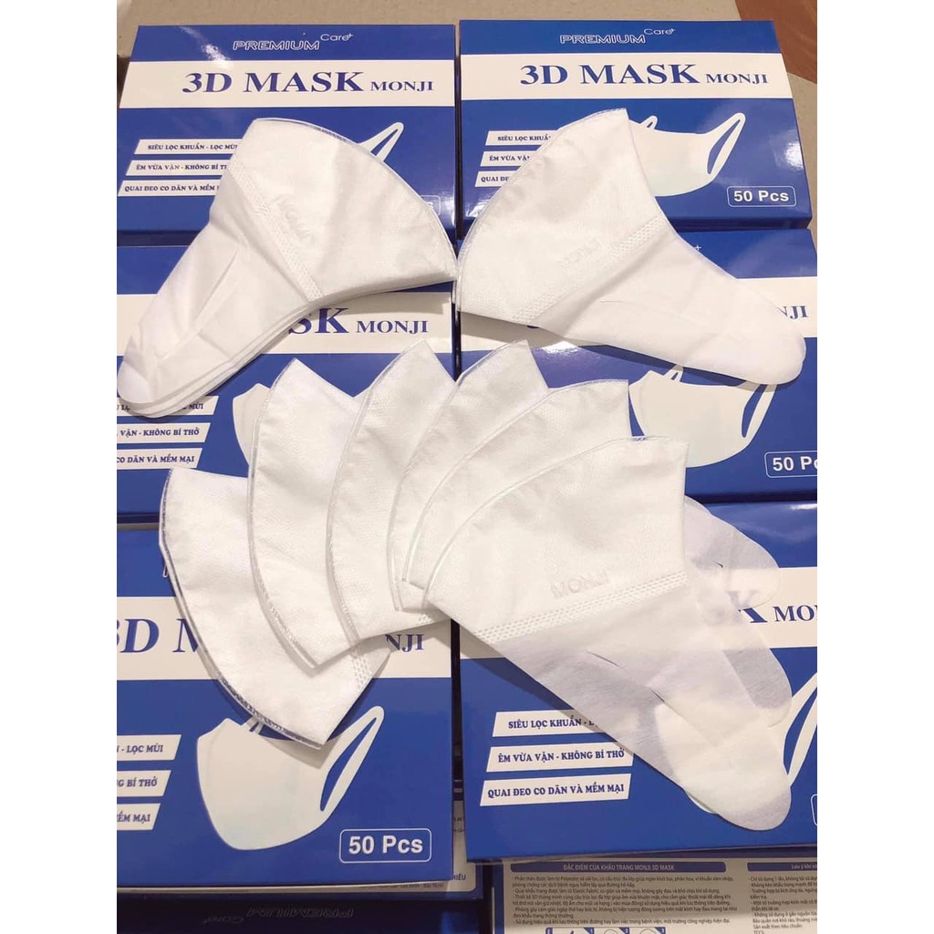 [HỘP 50 CHIẾC] Khẩu Trang 3D MASK MONJI CHÍNH HÃNG [NHIỀU MÀU] | BigBuy360 - bigbuy360.vn