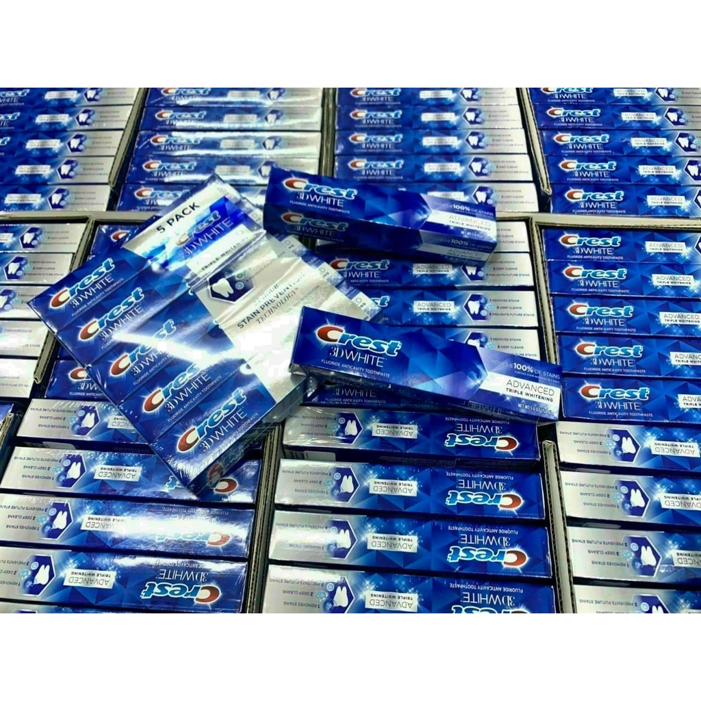 Kem đánh răng CREST 3D WHITE ADVANCED TRIPLE WHITENING trắng răng