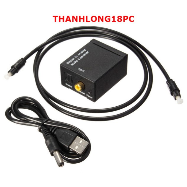 Bộ chuyển đổi tín hiệu quang Coaxial Optical sang AV RCA R L audio, cục to