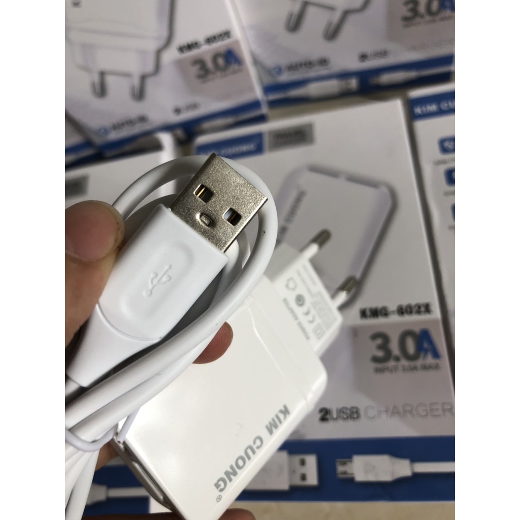 Bộ Sạc Nhanh KIM CƯƠNG KMG-602X chuôi Micro- DÒNG ĐIỆN 3A- Hàng Chính Hãng bảo hành 12 tháng