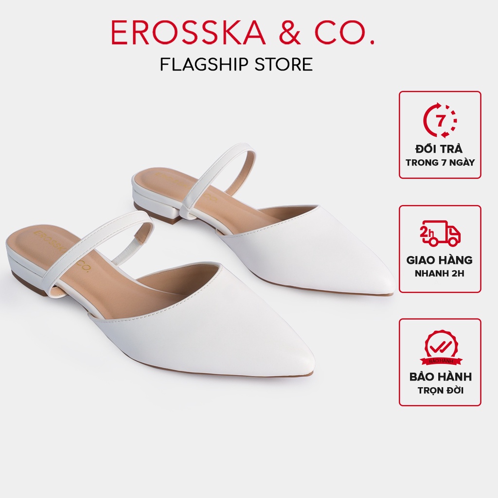 Mặc gì đẹp: Êm ái với [Mã FAMARAL1 giảm 10K đơn từ 50K] Erosska - Giày mũi nhọn gót bệt 1,5 cm màu đen - EL019