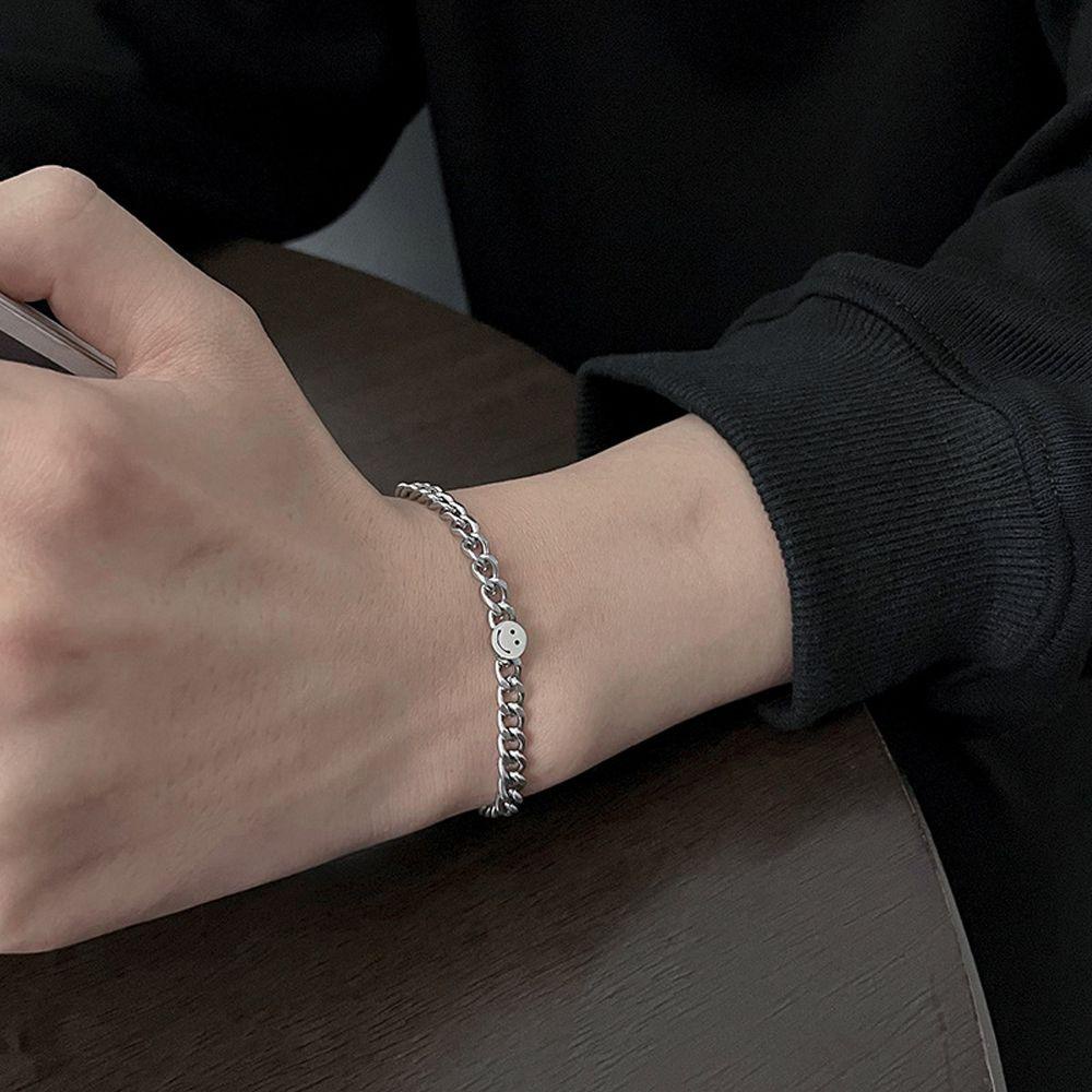 Vòng Tay VANES1 Chất Liệu Thép Titan Phong Cách Hàn Quốc Cho Nam Nữ