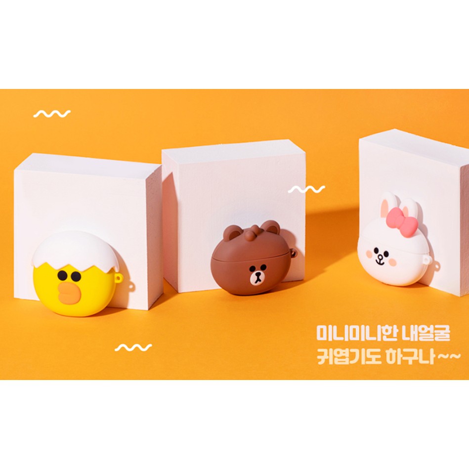 Line FRIENDS Vỏ Bảo Vệ Hộp Sạc Tai Nghe AirPods PRO 1nd / AirPods PRO 2nd Họa Tiết Khuôn Mặt MINI Dễ Thương
