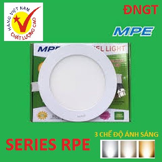 Đèn led âm trần 6w, 9w, 12w tròn mpe rpl 3 chế độ ánh sáng hàng chính hảng- bảo hành đổi mới 2 năm