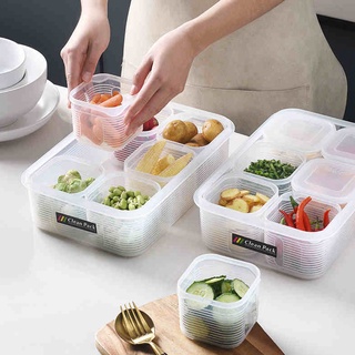 Hộp đựng thực phẩm có nắp đậy cao cấp, khay nhựa để tủ lạnh kèm rổ ráo nước bảo quản thức ăn tiện dụng