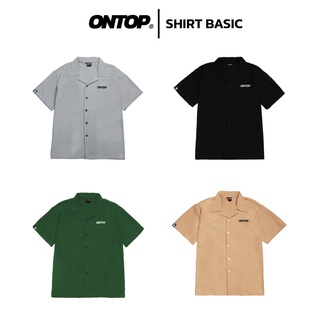 Áo sơ mi nam form rộng tay lỡ cổ vest, vải lụa mịn ít nhăn local brand ONTOP nhiều màu - Shirt Basic O19-S14