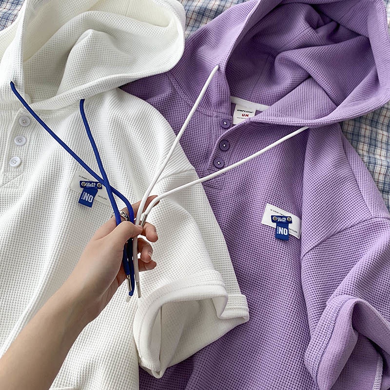 Áo Hoodie Ngắn Tay Dáng Rộng Thời Trang Mùa Hè Giản Dị Dành Cho Nam