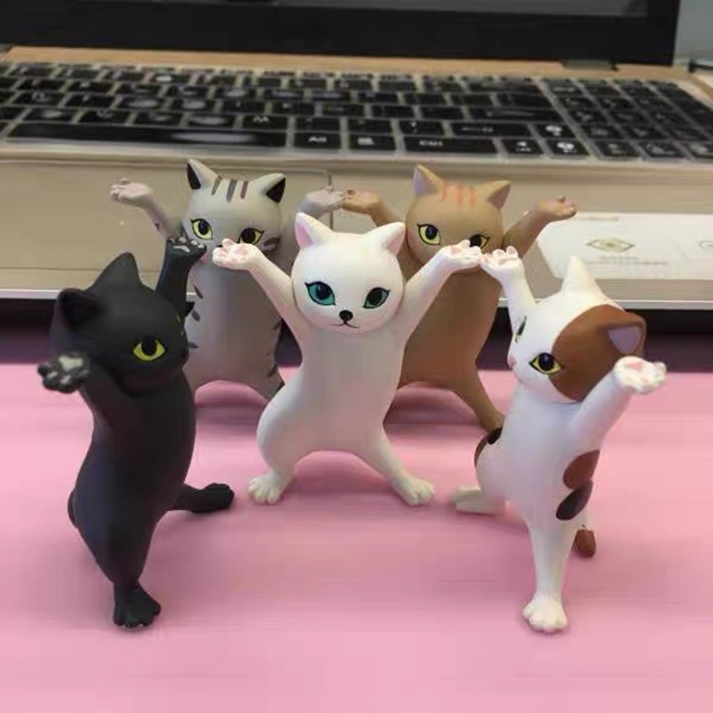 [BMM1] Giá Đỡ Tai Nghe Thủ Công Hình Mèo Nhảy Múa Để Bàn Trang Trí