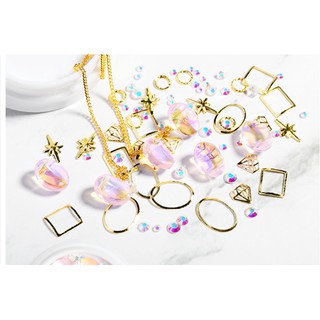 đá mắt mèo charm set tráng trí móng nail