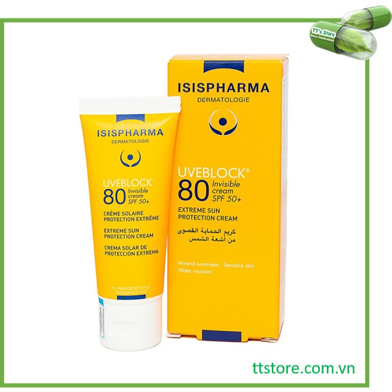 Kem chống nắng ISIS Pharma Uveblock 80 40ml [Uv block, Uvblock, uvlock, uvelock, uverblock]