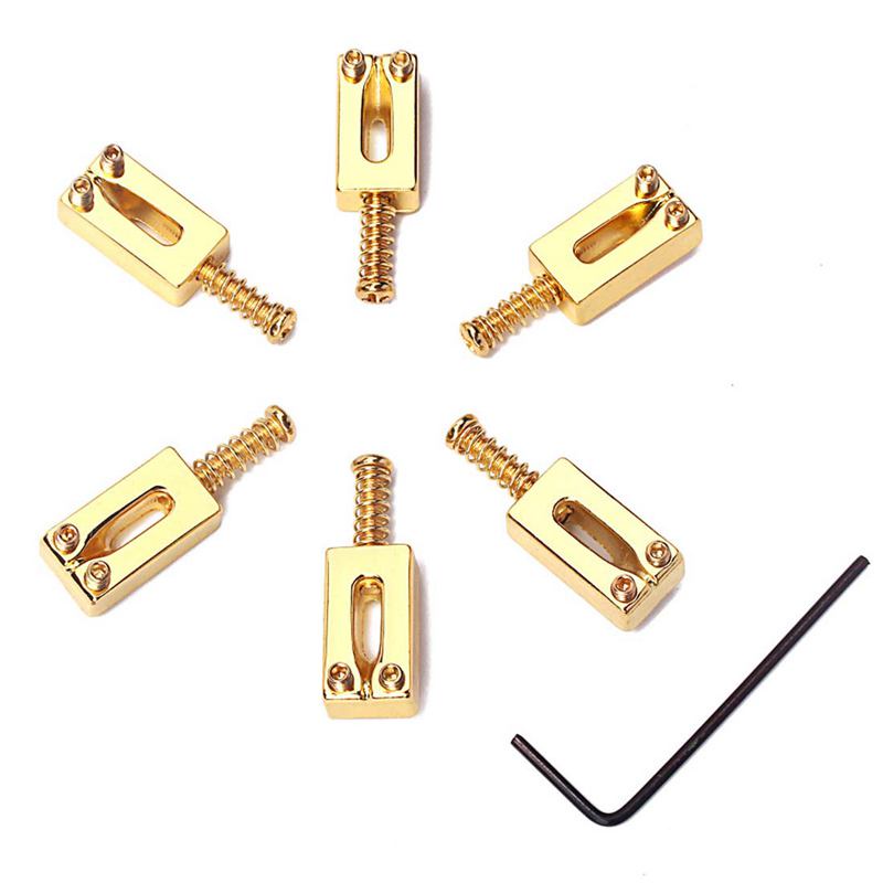 Ngựa Đàn Hình Chữ Nhật Màu Vàng Kim Thay Thế Cho Đàn Guitar Điện Fender Strat Stratocaster Telecaster