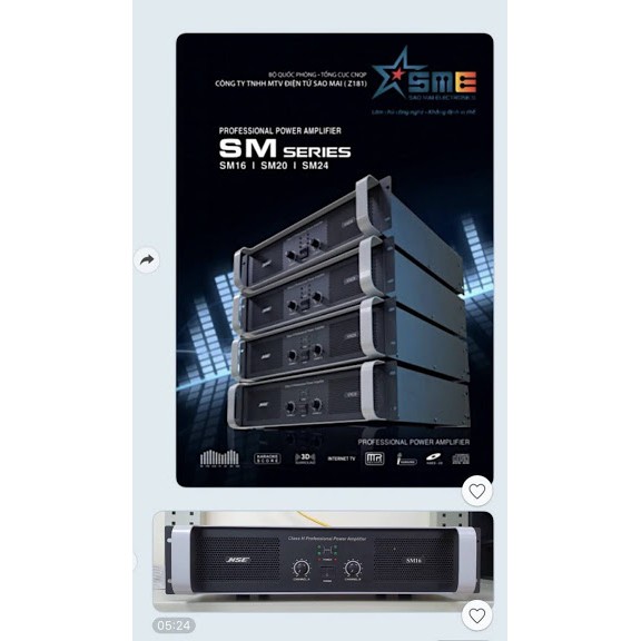 Cục đẩy công xuất MSE CA 16 chuẩn hãng SAO MAI quốc phòng sản xuất, 16 sò xịn,1200W, chât lượng cao, chơi Full 2 đôi bas