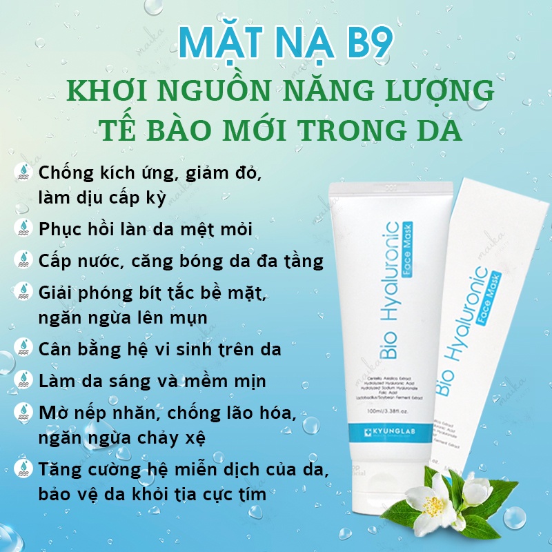 Mặt nạ cấp ẩm, làm dịu da, ngừa lão hóa KYUNG LAB VITAMIN B9 BIO HYALURONIC FACE MASK 100ml | BigBuy360 - bigbuy360.vn