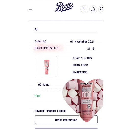 Kem dưỡng tay Hand Food Hydrating Hand Cream hương nước hoa cấp ẩm làm mềm tay Soap & Glory 125ML