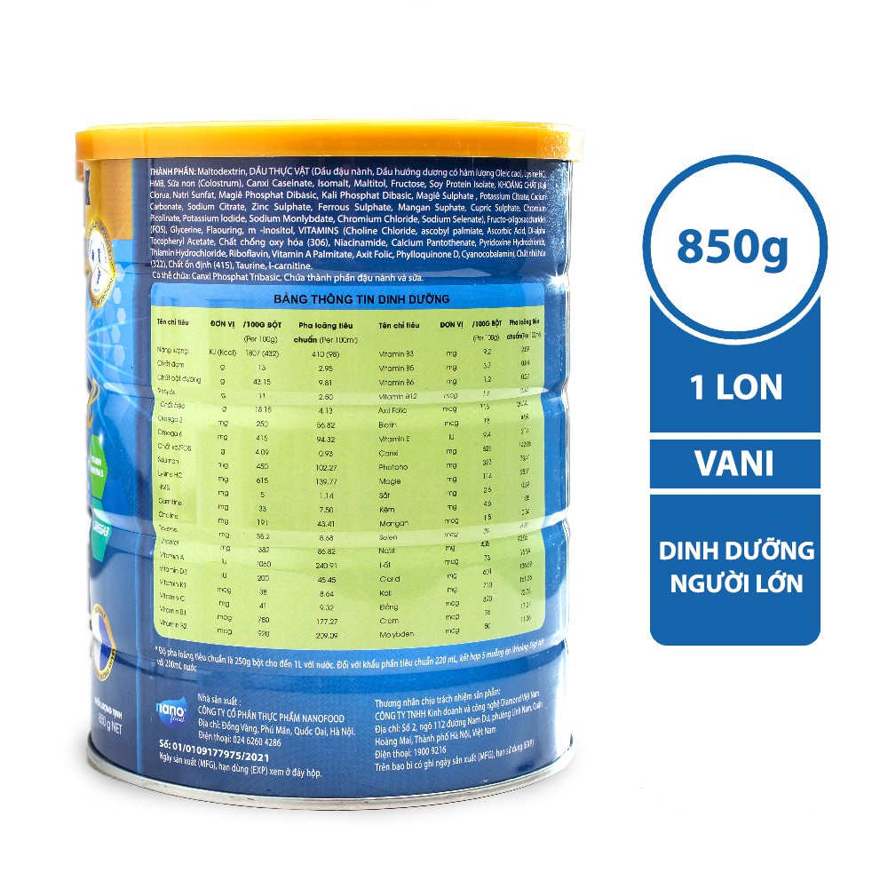 Sữa non DiaSure chính hãng lon 850g - Cung cấp dinh dưỡng toàn diện cho người bị tiểu đường