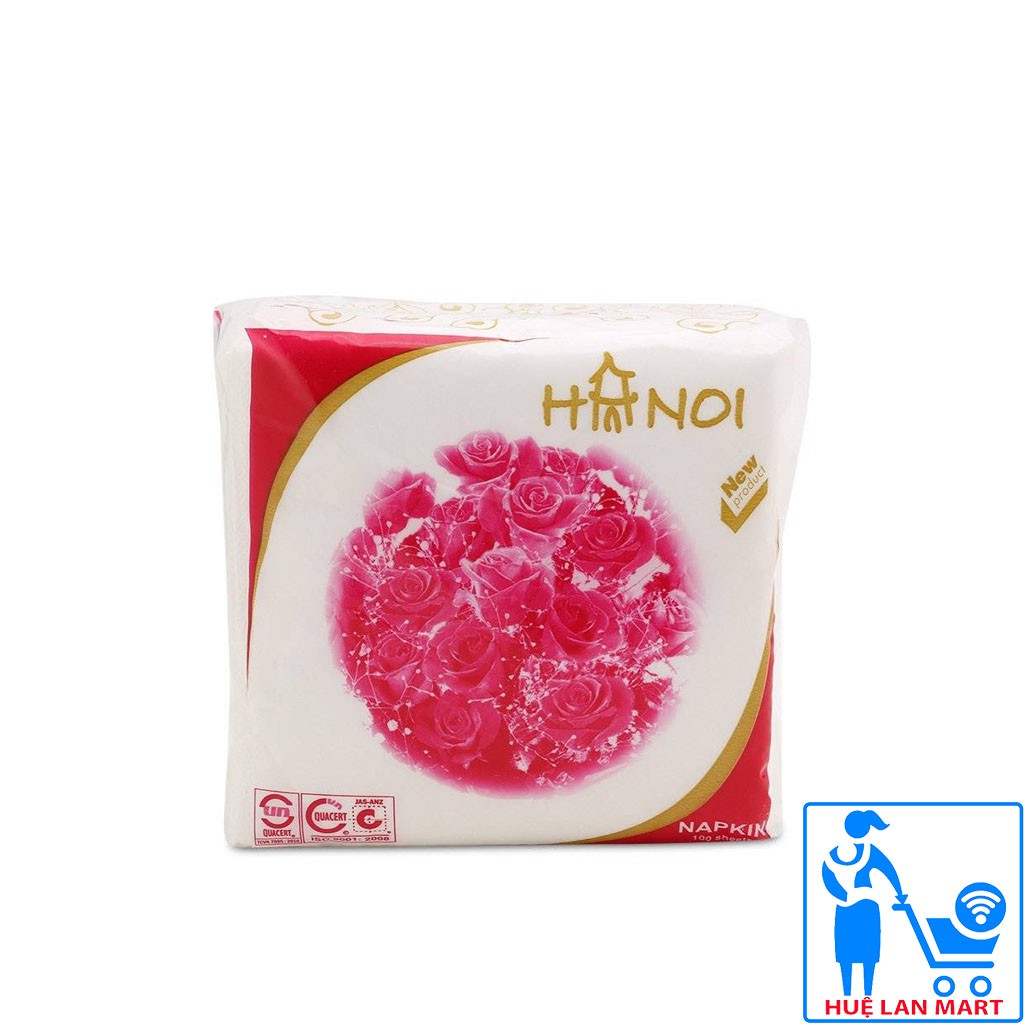 Khăn Giấy Ăn Hà Nội Hoa Hồng Gói 100 Tờ