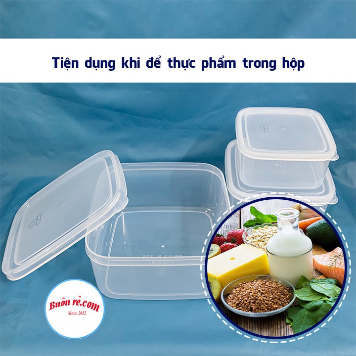 Bộ 3 hộp nhựa chữ nhật  Việt Nhật đựng thực phẩm, Hộp bảo quản thức ăn -Buôn rẻ 01379