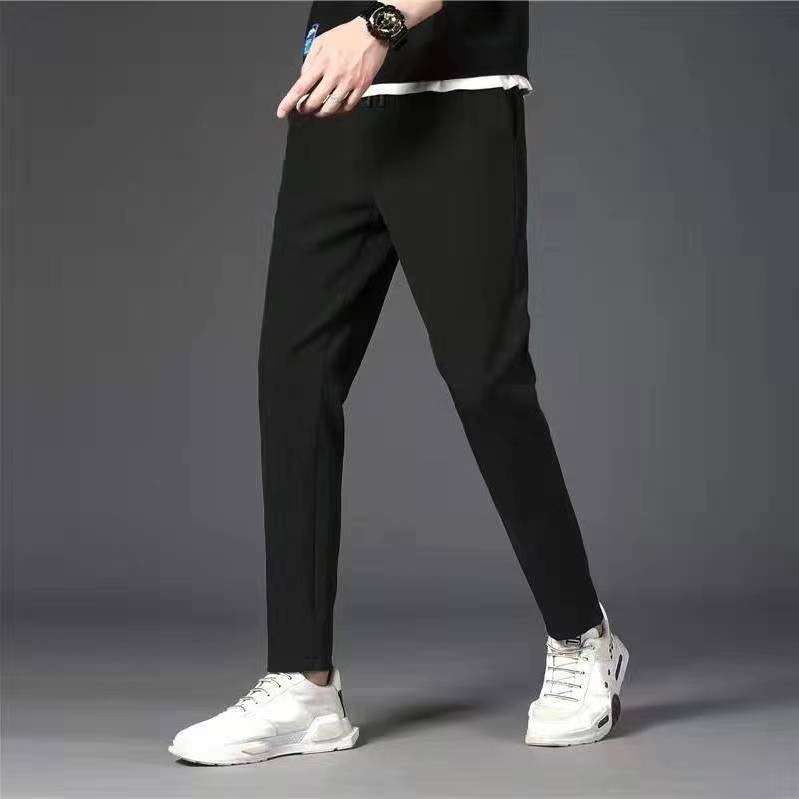 Quần Dài Thể Thao Ống Suông Vải Lụa Mát Nhanh Khô Phong Cách Hàn Quốc Thời Trang Cho Nam