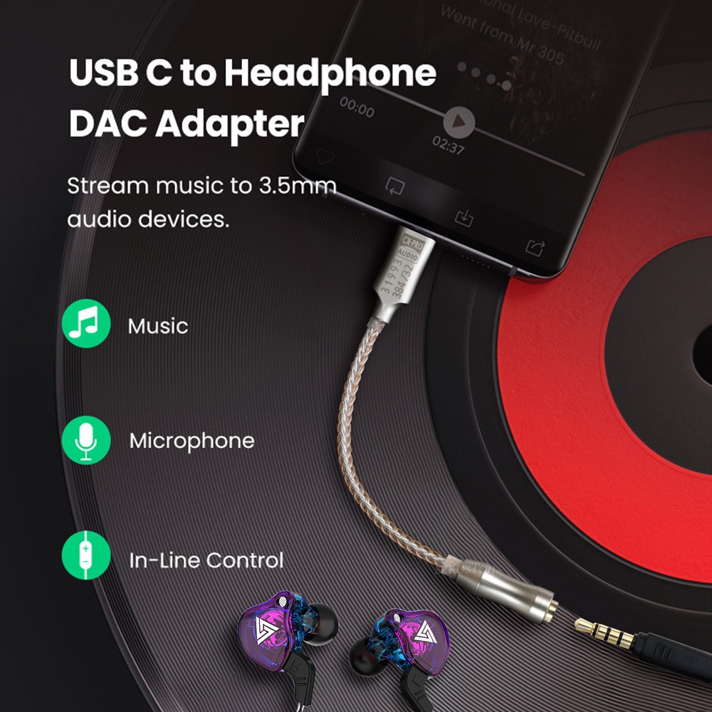 Thiết Bị Khuếch Đại Âm Thanh Cho Tai Nghe CX31993 USB Type C Sang 3.5mm