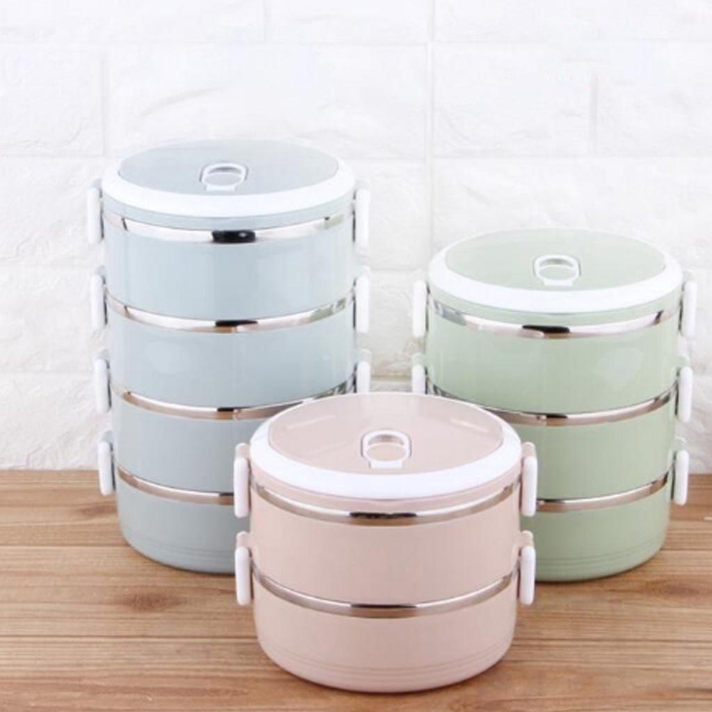 Hộp đựng cơm lúa mạch 3 tầng