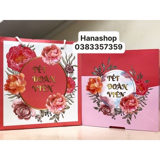 Hộp Trung Thu 4 Bánh Hoa Mẫu Đơn Hồng - Đựng bánh 125g,150g,200g