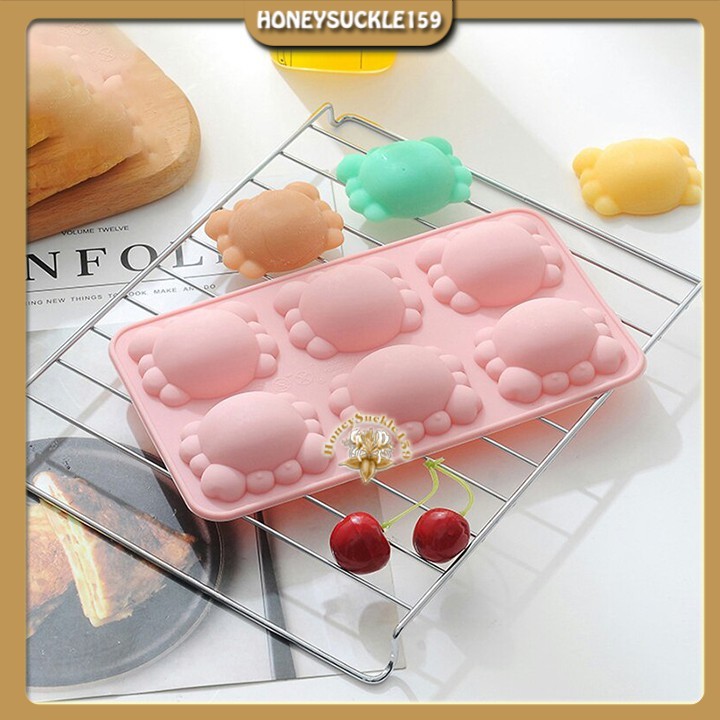 [Ảnh Thât+Video Hướng Dẫn]Khuôn Silicon Đổ Socola/Thạch/Đá/Kẹochipchip/Pudding 6 Con Cua