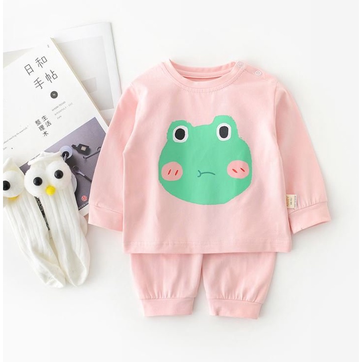 Bộ quần áo cotton dài tay hình thú cho bé K033