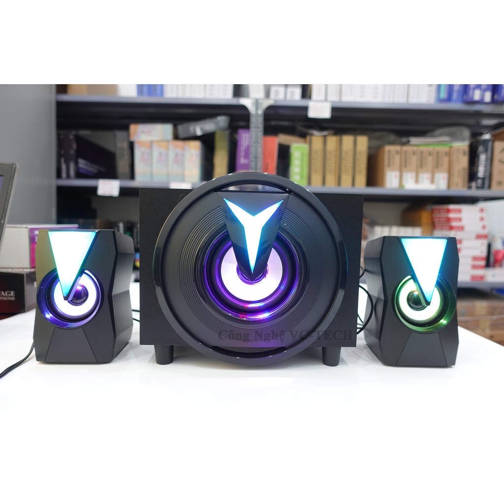 Loa vi tính 2.1 K10 có Bluetooth, Chân USB - Thiết Kế Hiện Đại Có Đèn Led RGB Nổi Bật Loa Công Suất Lớn