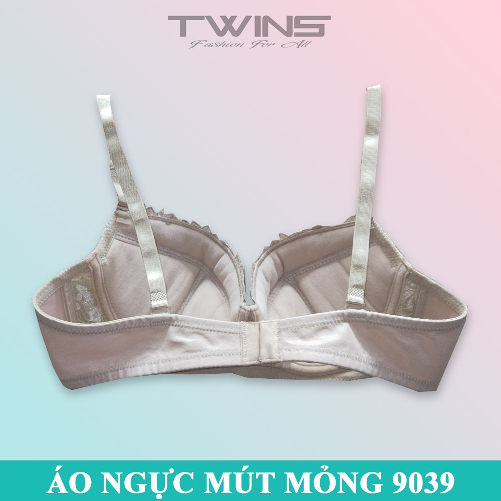 Áo ngực nữ ren nâng ngực Winking 9039 có gọng mút mỏng cúp xéo ôm ngực size 34-36-38