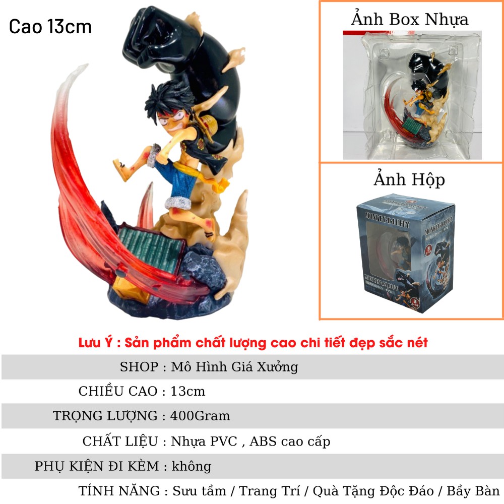 Mô hình One Piece Luffy gear 3 haki siêu đẹp cao 13cm trạng thái chiến đấu  , figure mô hình anmie one piece luffy