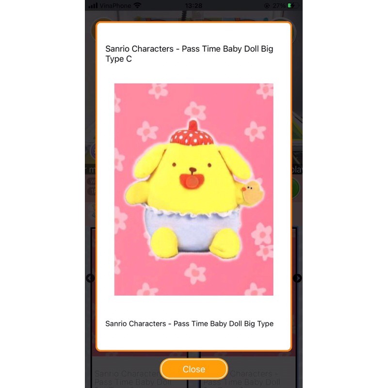 SANRIO - Bé Pompompurin Baby trong phiên bản Pass Time Baby Doll