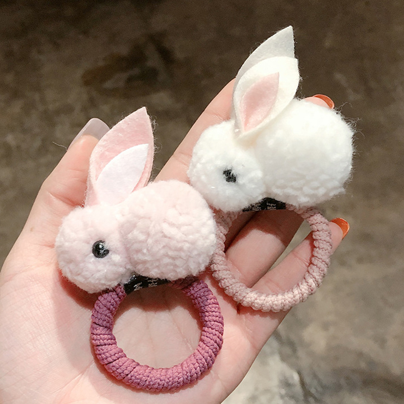 Dây Buộc Tóc Co Giãn Hình Thỏ Dễ Thương