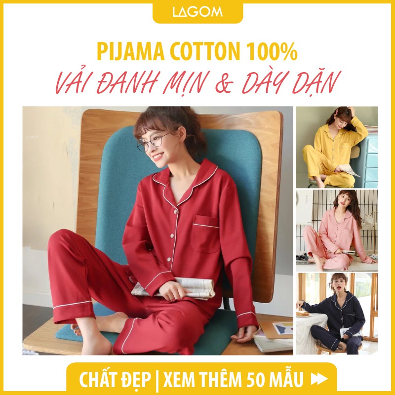 [Cao Cấp] Đồ Bộ Pijama Nữ Dài Tay Cotton Cao Cấp Mùa Đông [Video & Ảnh Thật]