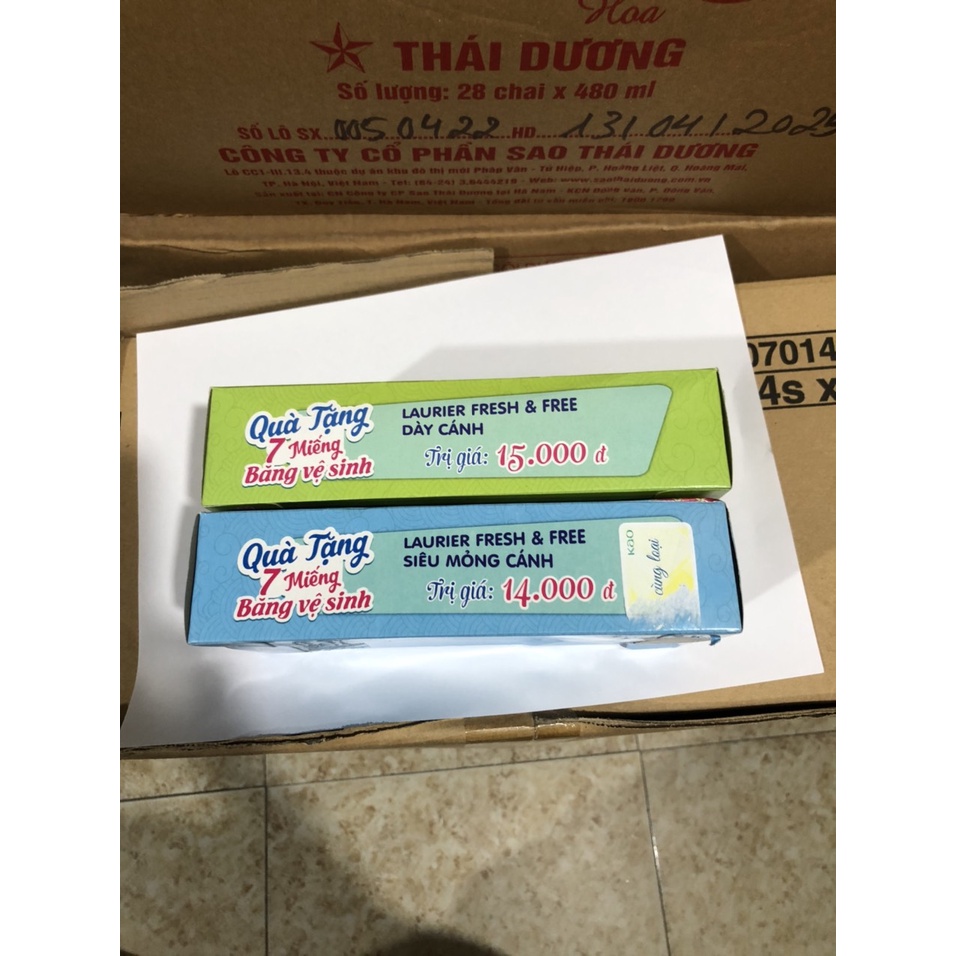 Băng vệ sinh laurier siêu mỏng cánh/không cánh 7 miếng