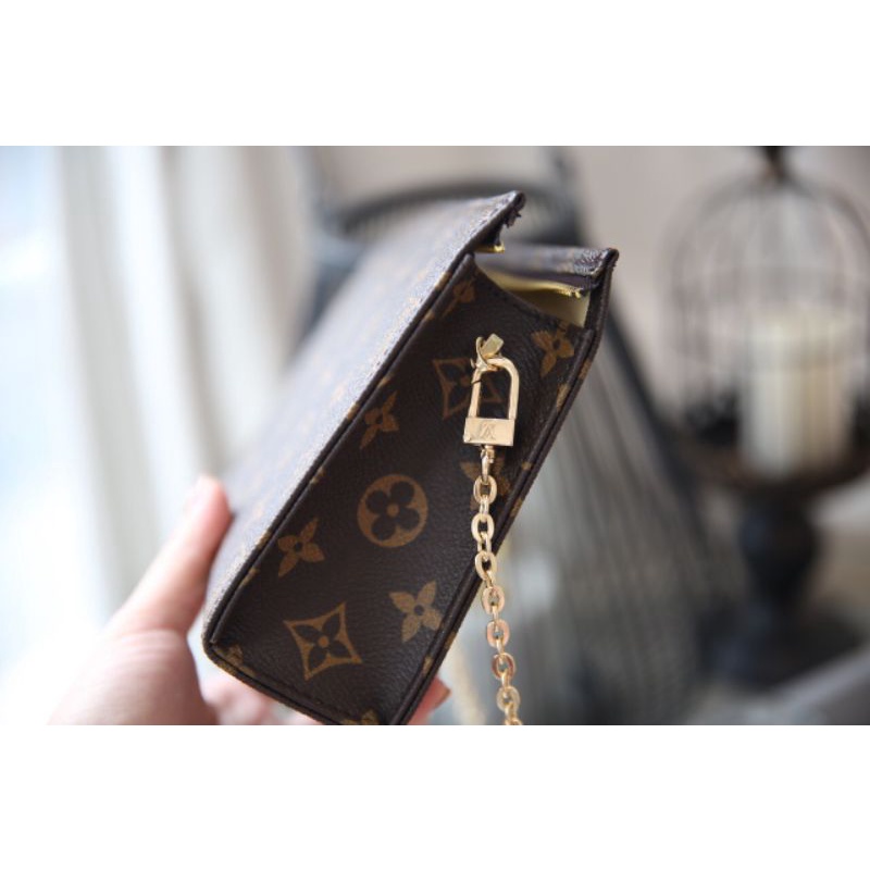 Túi LV (clutch cầm tay nam&amp;nữ LV) Toiletry da thật có sz20 và 26cm fullbox