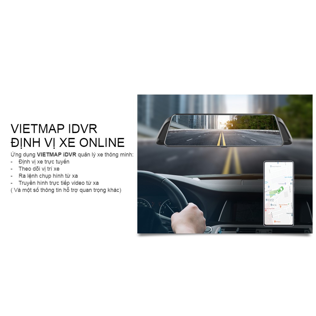 Camera hành trình Vietmap iDVR P2 cho xe ô tô dẫn đường S1 Wifi - Bảo hánh 12 tháng chính hãng