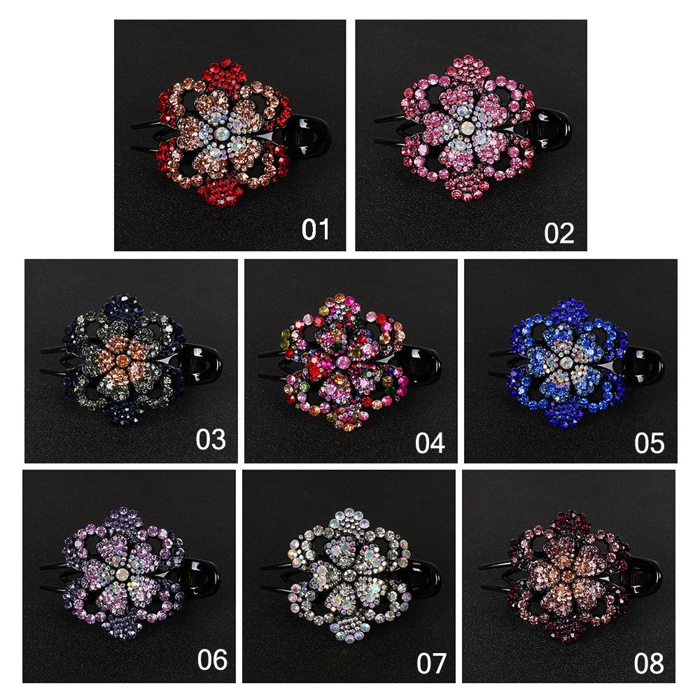 Kẹp tóc họa tiết hoa lấp lánh thời trang cho nữ