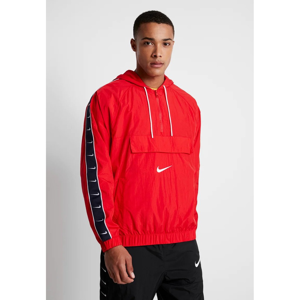 ÁO KHOÁC NIKE TAPED SWOOSH POPOVER JACKET - ĐỎ