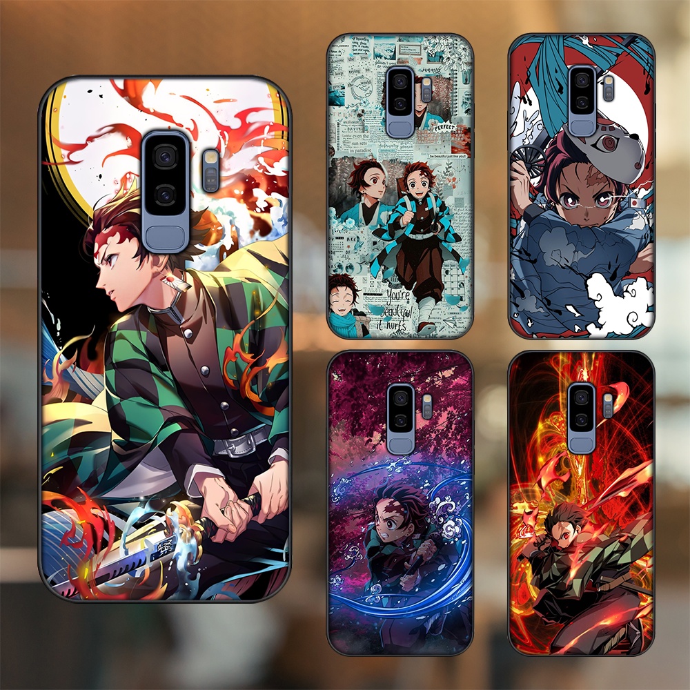 Ốp lưng Samsung S9 Plus viền đen in hình Tanjiro Kimetsu No Yaiba