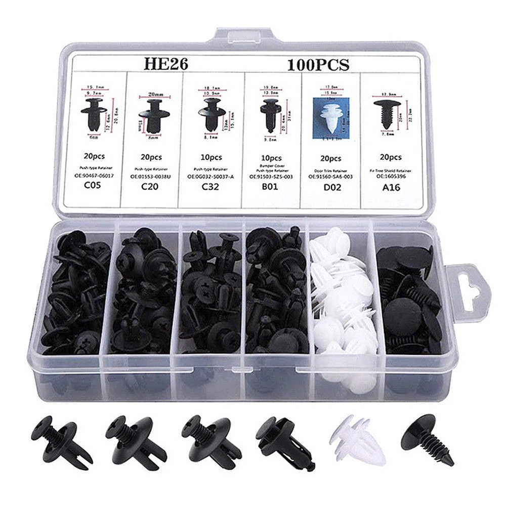 Set 100 Đinh Tán Nhựa Cho Xe Ô Tô