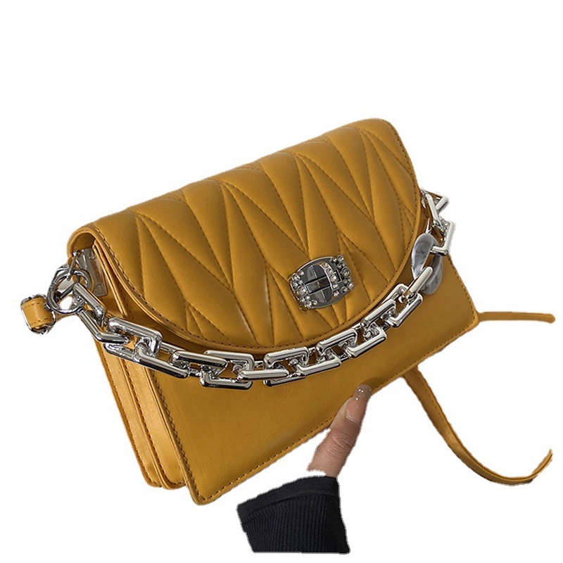 Túi Đeo Vai Hình Vuông Cỡ Nhỏ Màu Trơn Thêu Họa Tiết Thời Trang Cho Nữ