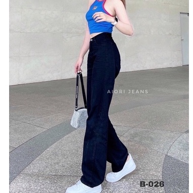 [Mã SRAPR8703 giảm 50% tối đa 20k đơn 0Đ] Quần Jean Nữ Aiori Ống Rộng Lưng Cao Trơn Màu Đen Jeans Cạp Cao_AJ3099 | BigBuy360 - bigbuy360.vn